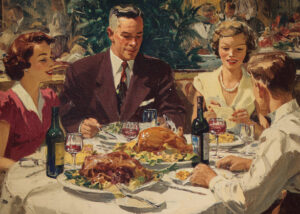 family dinner painting