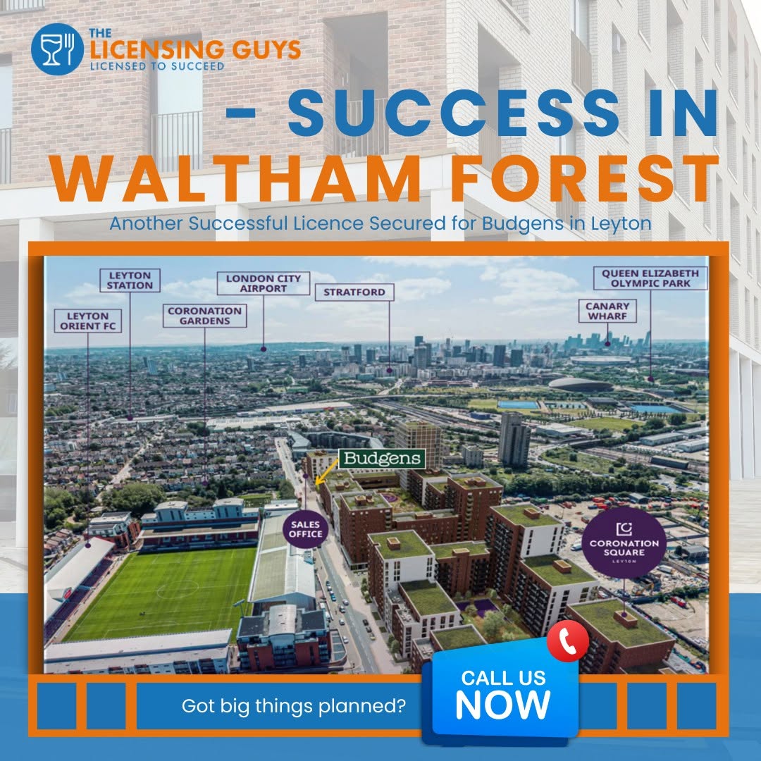 Aerial View of Waltham Forest with the shop Budgens which The Licensing Guys secure a premises license for is highlighted with a green arrow