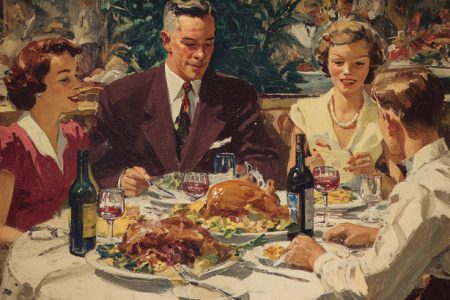 family dinner painting